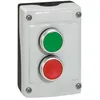 Image de Boîte à bouton équipée Osmoz avec 2 boutons à impulsion vert et rouge - avec couvercle gris