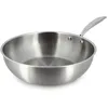 Image de MENASTYL - Wok Triply 28 cm en acier inoxydable - Fabriqué en France - Compatible avec toutes les plaques de cuisson, y compris induction - 6020492