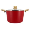 Image de FAITOUT MAGENTA 24CM EN ALUMINIUM INDUCTION AVEC COUVERCLE EN VERRE