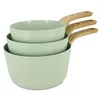 Image de MENASTYL - Set de 3 casseroles Colorama Céladon - Casserole 16/18 et 20 cm - En aluminium - Revêtement antiadhésif en céramique - Tous feux dont induction