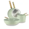 Image de SET 5 PIÈCES CELADON CASSEROLE POÊLE WOK EN ALUMINIUM INDUCTION