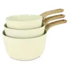 Image de MENASTYL - Set de 3 casseroles Colorama crème - Casserole 16/18 et 20 cm - En aluminium - Revêtement antiadhésif en céramique - Tous feux dont induction