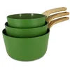 Image de SET 3 CASSEROLES KAKI ALUMINIUM COMPATIBLE INDUCTION 16/18 ET 20CM