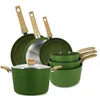 Image de SET 7 PIÈCES KAKI CASSEROLE POÊLE FAITOUT EN ALUMINIUM INDUCTION