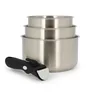Image de SET 4 CASSEROLES IRIS EN ACIER INOXYDABLE+POIGNEE INDUCTION 16/18 ET 20CM