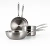 Image de SET 5 PIÈCES TRIPLY WOK CASSEROLE POELE EN ACIER INOXYDABLE INDUCTION