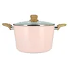 Image de MENASTYL - Faitout 24cm avec revêtement antiadhésif céramique (Sans PFAS/Sans PTFE) tous feux dont induction - En Aluminium - Gamme Colorama - Rose - 6020927