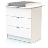 Image de WEBABY - Commode à langer Blanc | 3 tiroirs | 79 x 65 x 92 cm | Plan à langer amovible inclus