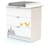 Image de Webaby - Table à langer 3 tiroirs bois Renard - Blanc - 79 x 65,5 x 92 cm