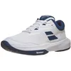 Image de Babolat, Chaussures de Tennis SFX 4 AC M, Confort Supérieur, Fit Large, Maintien Optimal, Technologie Extra Cush, Tige Légère et Ventilée, Semelle Ortholite Épaisse, Blanc Bleu Sombre, 45 EU