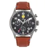 Image de Patrouille de France Montre Horloge Athos 7 - Chronographe - Cuir Marron, sangle