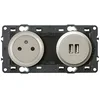 Image de LEGRAND - Prise Electrique Murale avec Terre + Double Chargeur USB Céliane Surface - Prise Affleurante avec Socle Rétractable - Titane