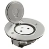 Image de Legrand 089770 Prise de Sol Simple Surface avec Platine Ronde, 2P+T, 16A, 250V, Inox