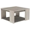 Image de CaliCosy Table Basse Carré - Antibes - Décor Chêne Clair et Béton - Fabriqué en France - Contemporain et Moderne - pour Salon - Double Plateau - Carré - L80 x P80 x H44,2 cm