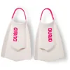 Image de Arena Powerfin Pro II Palmes d'entraînement à la natation unisexes pour adulte en silicone à lame courte gauche-droite personnalisées, blanc/rose vif (Shocking Pink), pointures 47,5-49