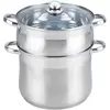 Image de Couscoussier ESSENTIELB Vapeur Inox diam 26 cm + couvercle verre