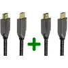 Image de Câble HDMI ADEQWAT x2 HDMI 2.1 droit noir 1M5