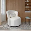 Image de Fauteuil pivotant de Salon Arno, Blanc