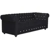Image de Vente-unique - Canapé fixe 3 places Chesterfield - velours - noir