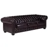 Image de Vente-unique - Canapé fixe 4 places Brenton - cuir - marron chocolat