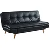 Image de Vente-unique - Canapé convertible 3 places Zarina - simili - noir