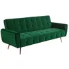 Image de Vente-unique - Canapé convertible 3 places Polani - tissu - vert sapin