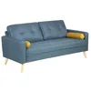 Image de Vente-unique - Canapé fixe 3 places Tatum - tissu - bleu
