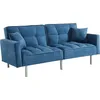 Image de Vente-unique - Canapé convertible 3 places Miney - tissu - bleu