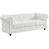 Image de Vente-unique - Canapé fixe 3 places Chesterfield - cuir - blanc