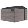 Image de EXPERTLAND - Abri de jardin métal en acier galvanisé effet bois gris 10,98 m² - ADELMO