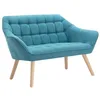 Image de Vente-unique - Canapé fixe 2 places Caserta - tissu - bleu turquoise