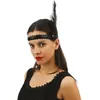 Image de P'tit Clown - 20140 - Bandeau Charleston à Sequins avec Plume - Sequins Headband - Accessoire de Déguisement - Carnaval, Fête à Thème, Nouvel An, St Sylvestre, Paillettes, Soirées Déguisées - Noir