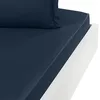 Image de Sensei Maison - Drap Housse uni Satin de Coton Bonnet 30 cm Versailles - 140x190 cm - Marine