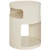 Image de Atmosphera - Table d'Appoint Ronde Ashdal - Argile - D 32,5 x H 45 cm - Acier, 2 Étagères, Finition Brillante - Pour Salon, Chambre, Bout de Canapé