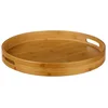 Image de 5five - Plateau de Service Rond en Bambou - 40 cm de Diamètre, Avec Poignées - Pour Cuisine, Petit-Déjeuner, Apéritif - Accessoire de Cuisine