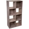 Image de 5five - Étagère de Rangement Mix N' Modul Effet Chêne - 8 Cases, L 67,5 x P 32 x H 134 cm - Pour Salon, Chambre, Bureau