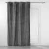 Image de Douceur d'Intérieur, Rideau à Oeillets (140 x 260 cm) Velouriane Anthracite, Velours Relief
