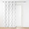 Image de douceur d'intérieur, Voilage à  illets (140 x 240 cm) Indila Blanc, Effet Lin Tissé Imprimé