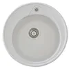 Image de STRADOUR Evier a encastrer RONDA, en SMC BLANC UNI - 17, 1 bac, dim. Ø 49 cm, vidage manuel