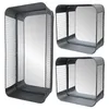Image de Set de 3 miroirs grillagés en métal grs L.57-26 cm