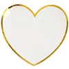 Image de Décoration de Table Mariage Blanc et Or avec Assiette Coeur (x10) R/6811