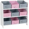 Image de Urban living Meuble de Rangement Enfant 9 Paniers Girl - 63 x H. 59,5 cm - Rose
