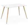 Image de IDMarket - Table à Manger scandinave Rectangle SARA 6 Personnes Blanche 120 cm
