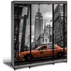 Image de IDMarket - Armoire de Rangement penderie Pliable vêtements en Tissu New-York Dressing XXL