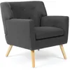 Image de IDMarket - Fauteuil scandinave LIV en Tissu Gris Anthracite