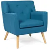 Image de IDMarket - Fauteuil scandinave LIV en Tissu Bleu Canard