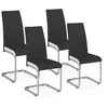 Image de IDMarket - Lot de 4 chaises MIA Noires liseré Blanc pour Salle à Manger