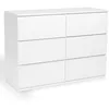 Image de IDMarket - Commode 6 tiroirs TOMI 110 cm Bois Blanc