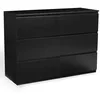 Image de IDMarket - Commode 6 tiroirs TOMI 110 cm Bois Noir
