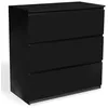 Image de IDMarket - Commode 3 tiroirs TOMI 78 cm Bois Noir